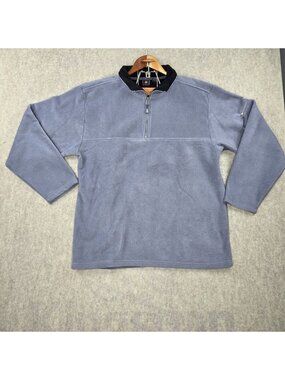 Foot Locker Mens Fleece Pullover Gray XL 100% Polyester Half-Zip Casual Lightwei